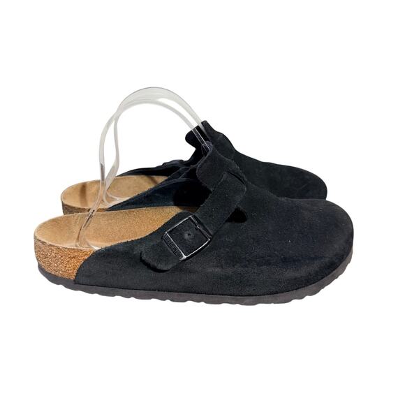 Birkenstock Shoes - Birkenstock Boston Soft Footbed Clogs Size 40 Women's 9 Black Suede Leather